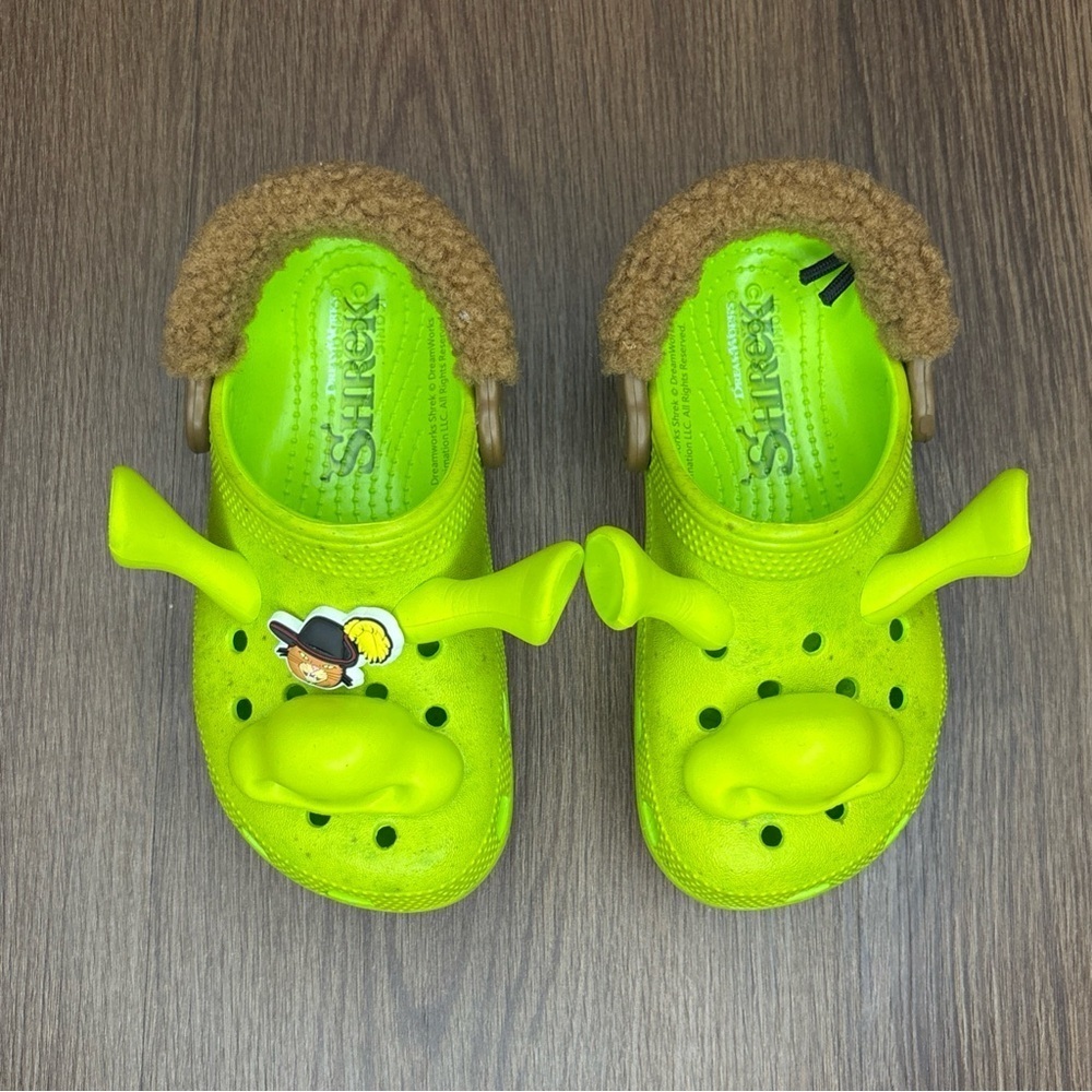 Crocs Shrek Classic Clogs Kids Size 12C Green Ogre Slippers Rare